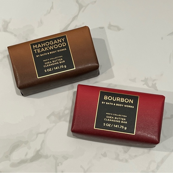 Bath & Body Works Mahogany Teakwood & Bourbon Shea Butter Cleanser Soap Bar - Picture 1 of 2